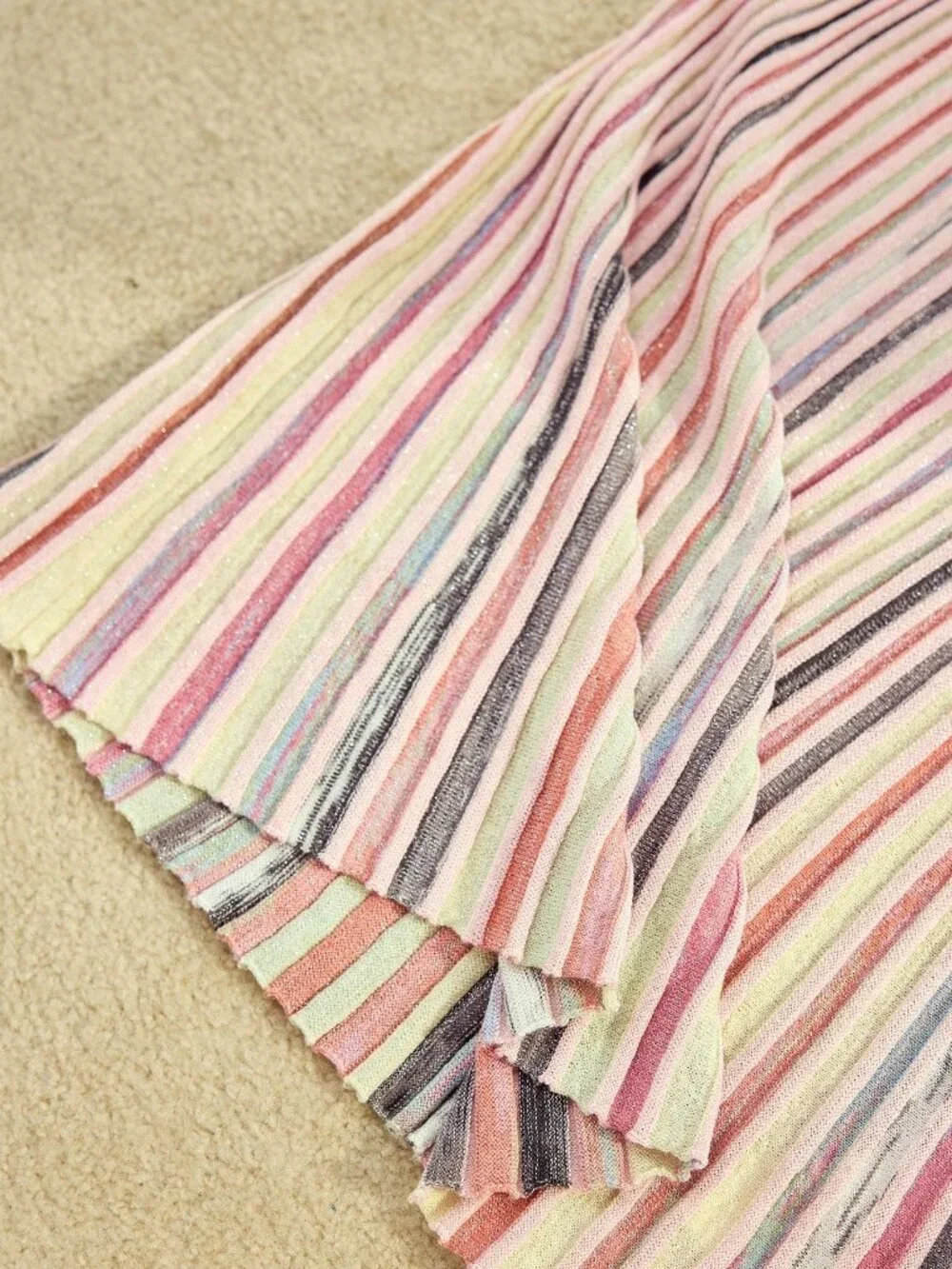 Pink Casual Women's Plus Size Contrast Striped Sweater Vest